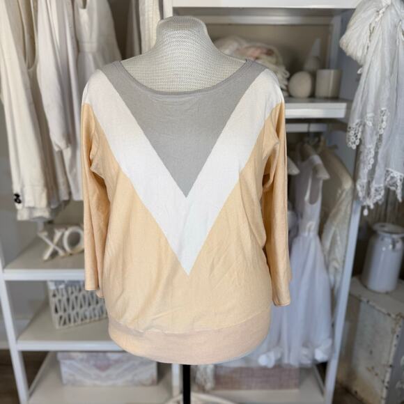 women’s sweaters sz. XL viscose/Poly sweater soft, slimming, color block #3652 - Picture 1 of 7